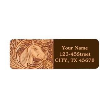 Rustic Western Country Leather Equestrian Horse Label by WhenWestMeetEast at Zazzle