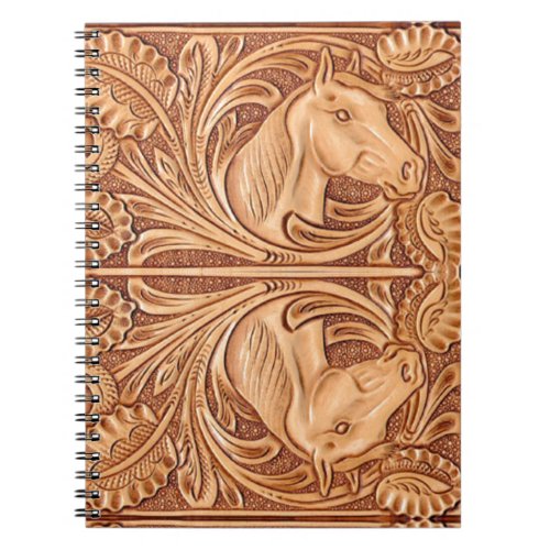 rustic western country leather equestrian horse notebook