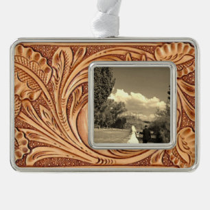 rustic western country leather equestrian horse ornament