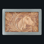 rustic western country leather equestrian horse rectangular belt buckle<br><div class="desc">rustic western country leather equestrian horse accessories. Vintage tooled leather fashion accessories Cowboy wedding favors. Vintage equestrian gifts.</div>