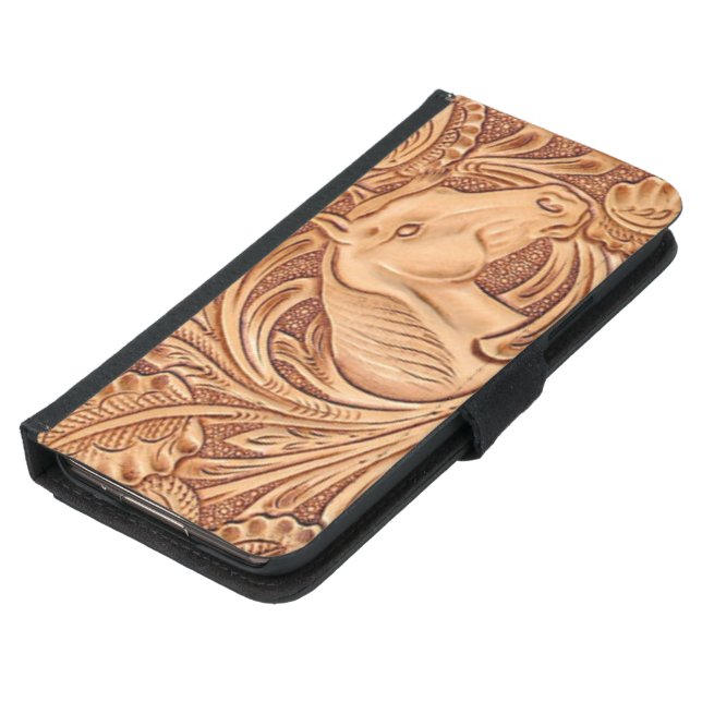 rustic western country leather equestrian horse samsung galaxy wallet case (Bottom)