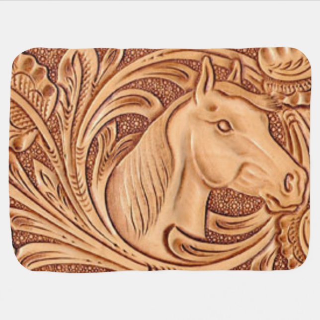 rustic western country leather equestrian horse swaddle blanket (Horizontal)
