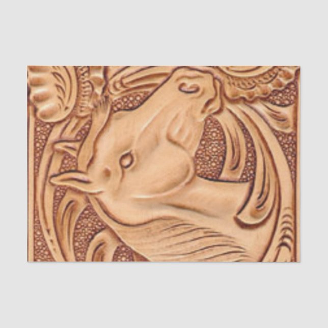 rustic western country leather equestrian horse tissue paper (Front)