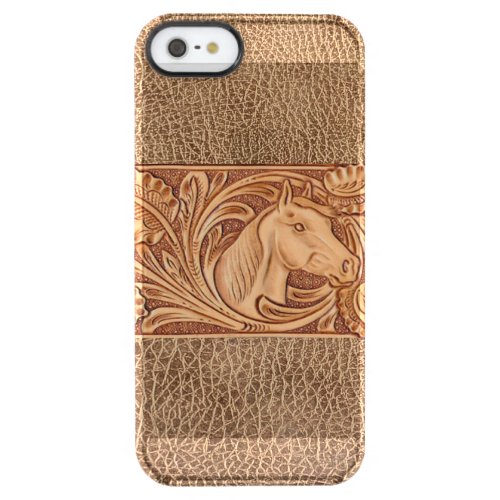rustic western country leather equestrian horse clear iPhone SE55s case
