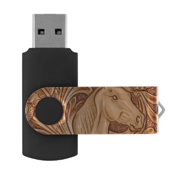 Rustic Western Country Leather Equestrian Horse Usb Flash Drive by WhenWestMeetEast at Zazzle