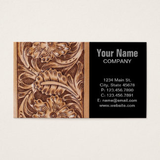 Western Business Cards Templates Zazzle Rustic Western Country Pattern Tooled Leather Business Card