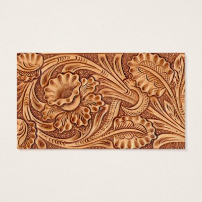 Cowboy Western Faux Tooled Leather Rope Business Card Zazzle