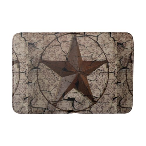 Rustic Western Country Primitive Texas Star Bath Mat