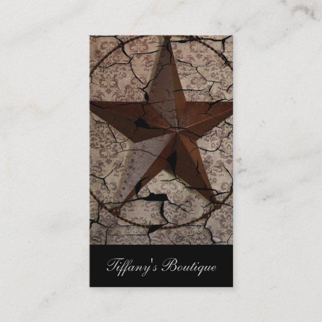 WESTERN RUSTIC State of Texas Star Horseshoe BUSINESS CARD HOLDER Home or Office