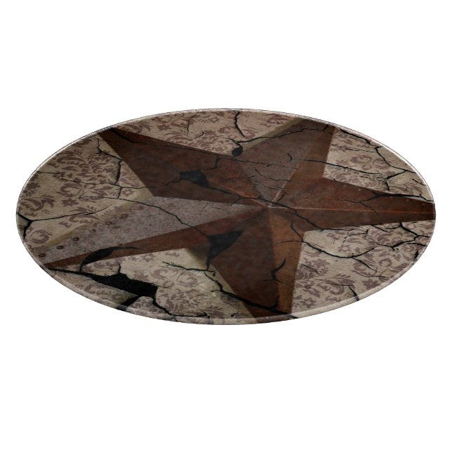 Rustic Western Country Primitive Texas Star Cutting Board (Corner)