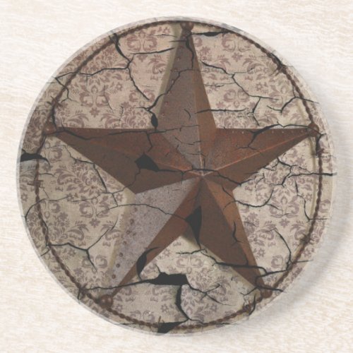 Rustic Western Country Primitive Texas Star Drink Coaster