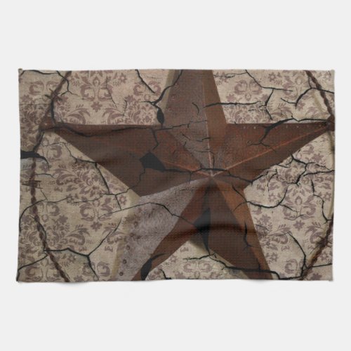 Rustic Western Country Primitive Texas Star Kitchen Towel