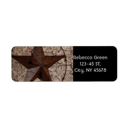 Rustic Western Country Primitive Texas Star Label