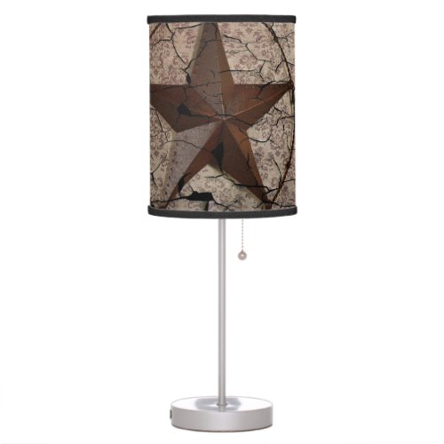 Rustic Western Country Primitive Texas Star Table Lamp