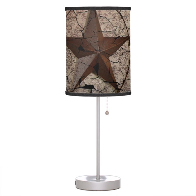 Rustic Western Country Primitive Texas Star Table Lamp (Left)
