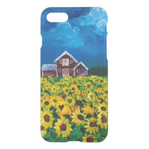 rustic western country red barn sunflower field iPhone SE87 case