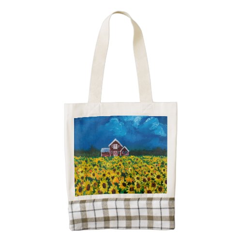 rustic western country red barn sunflower field zazzle HEART tote bag