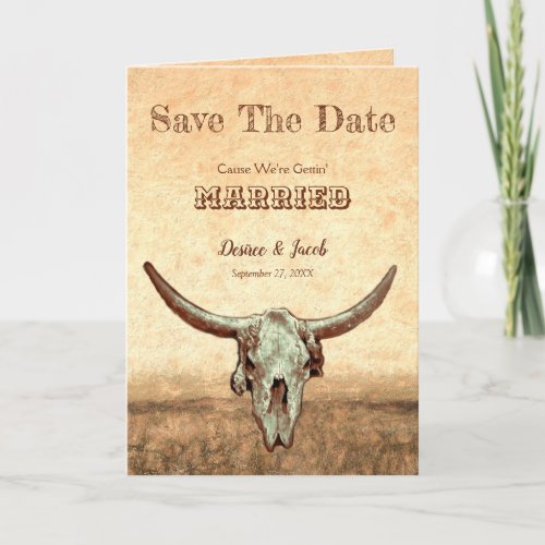 Rustic Western Country Save The Date Announcement
