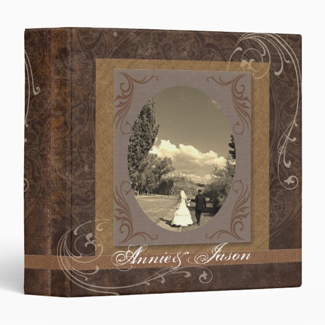 rustic western country steampunk wedding binder (Front/Spine)