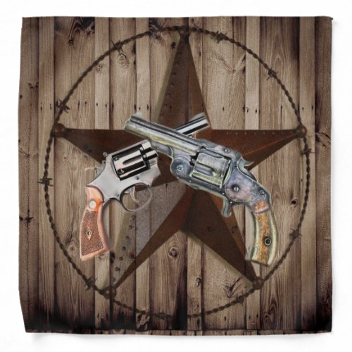 rustic western country texas star cowboy pistol bandana