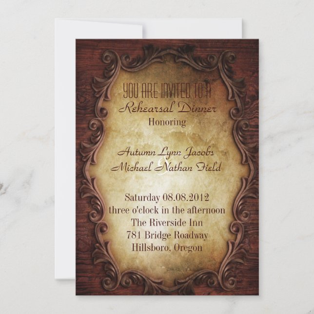 rustic western country wedding Rehearsal Dinner Invitation (Front)