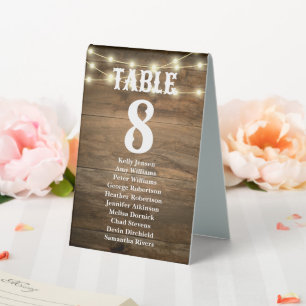 Rustic Western Country Wedding Seating Chart Table Tent