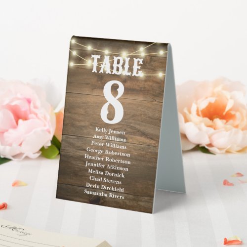 Rustic Western Country Wedding Seating Chart Table Tent Sign
