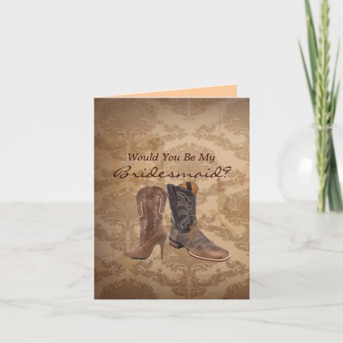 rustic western country   Will You Be My Bridesmaid Invitation