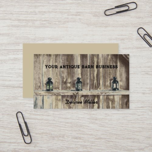 Rustic Western Country Wood Barn Lanterns Business Card