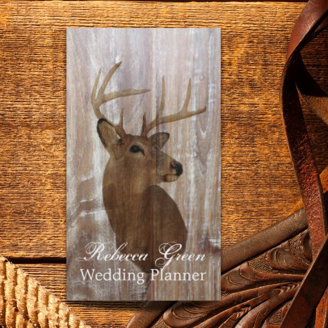 rustic  western country wood grain deer business card (rustic western country wood grain deer business card)