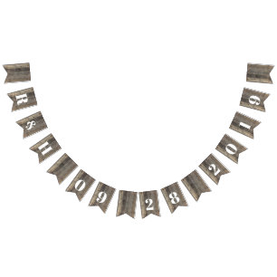 rustic western country woodgrain barn wedding bunting flags