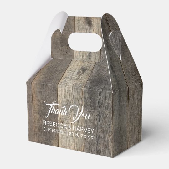 Rustic Western Country Woodgrain Barn Wedding Favor Box Zazzle Com