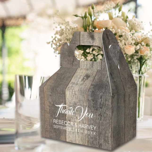rustic western country woodgrain barn wedding favor boxes (rustic western country woodgrain barn wedding favor boxes)