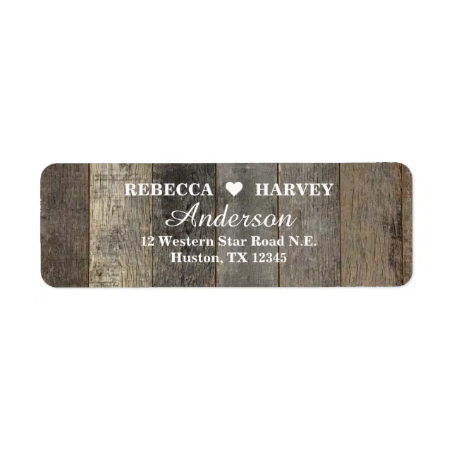 rustic western country woodgrain barn wedding label | Zazzle