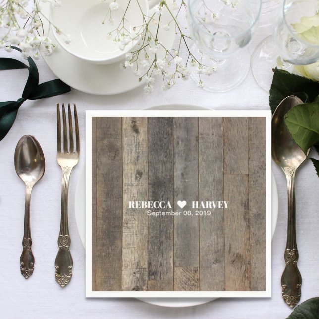 rustic western country woodgrain barn wedding paper napkins (rustic western country woodgrain barn wedding paper napkins)