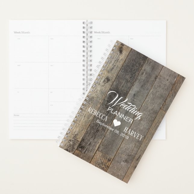 rustic western country woodgrain barn wedding planner (Display)