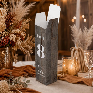 rustic western country woodgrain barn wedding wine gift box