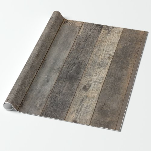 rustic western country woodgrain barn wood wrapping paper