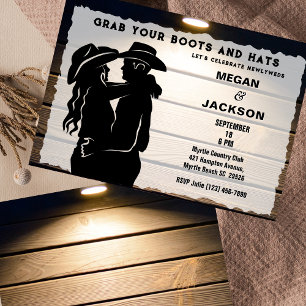 Rustic Western Couple Barn Reception Invitation