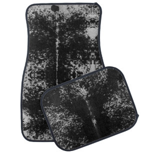 Rustic Western Cow print Black and White Car Floor Mat