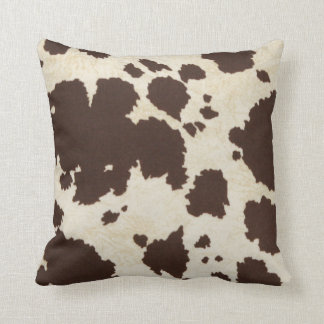 Rustic Western Cow Skin Throw Pillow