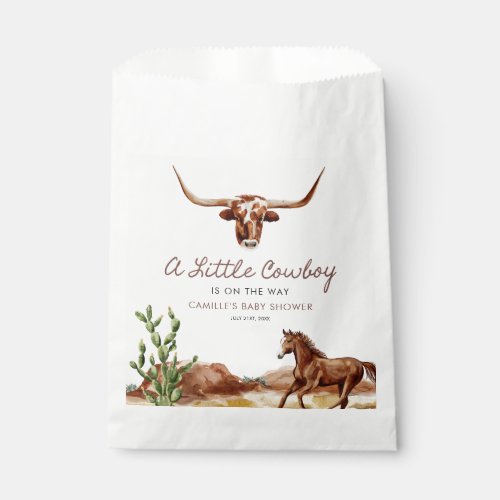 Rustic Western Cowboy Baby Shower Favor Bag