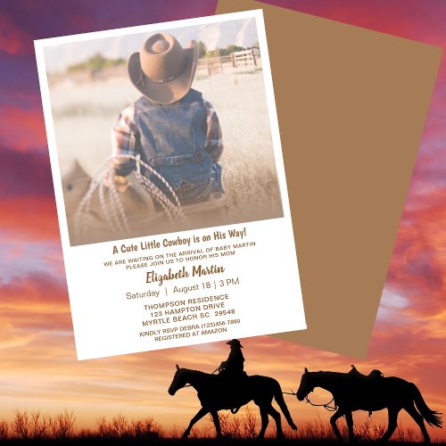 Rustic Western Cowboy Baby Shower Invitation