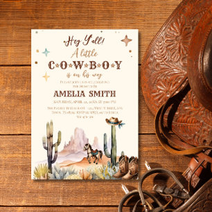 Rustic Western Cowboy Baby Shower Wild West Invitation