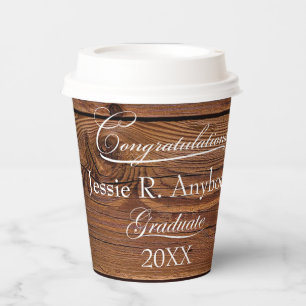 Rustic Western cowboy boot lasso Graduation Party Paper Cups