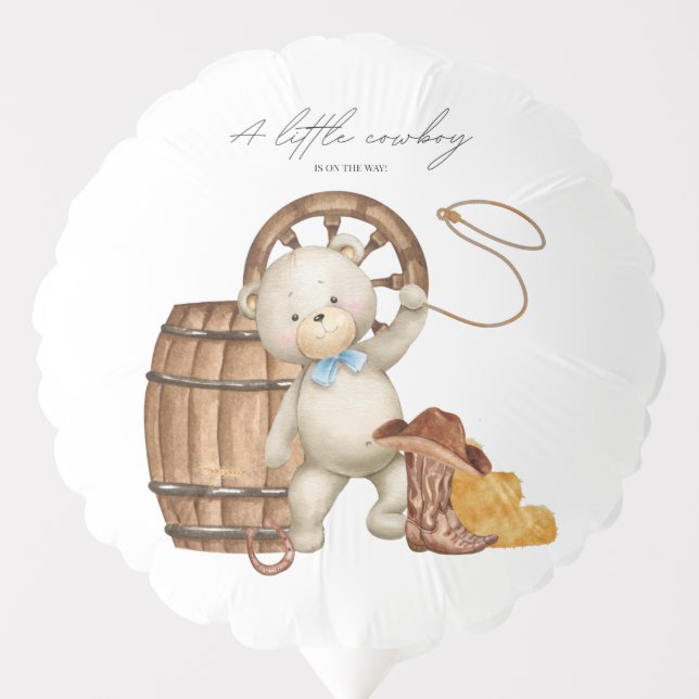 Rustic Western Cowboy Country Baby Shower Boy Foam Balloon (Front)
