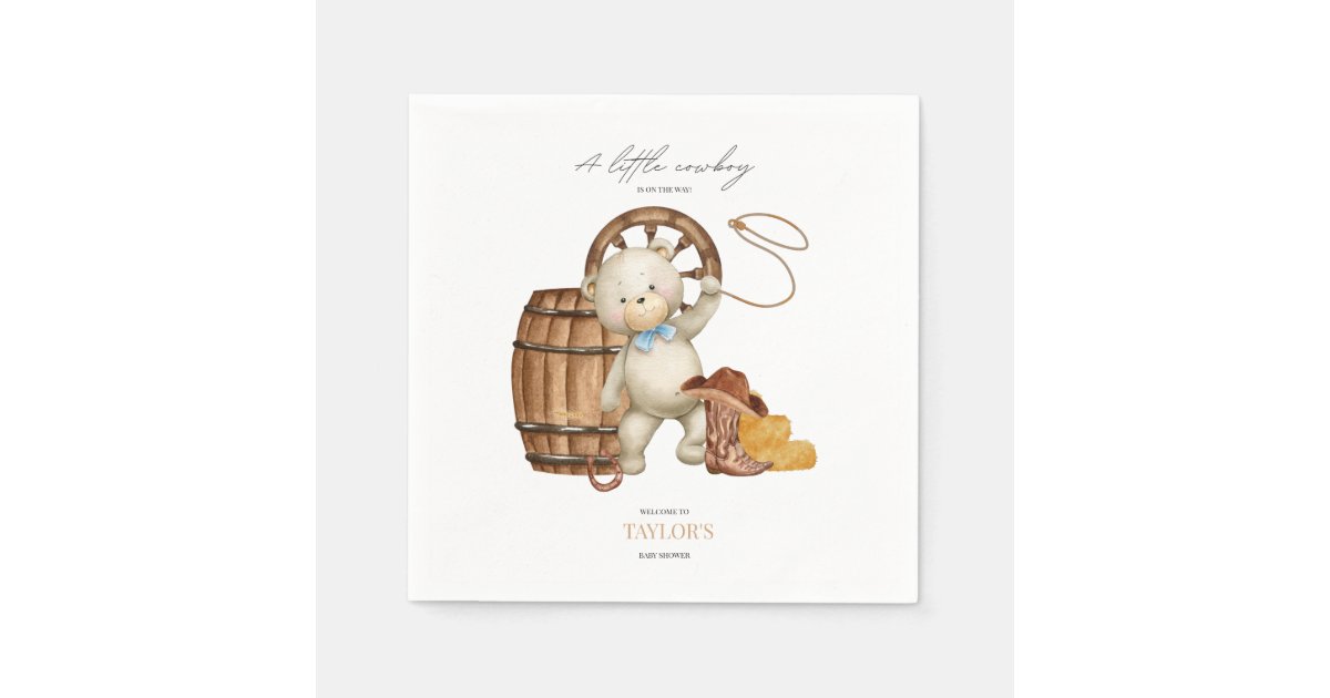 Rustic Western Cowboy Country Baby Shower Boy Napkins Zazzle