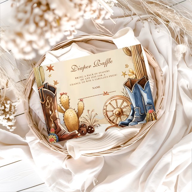 Rustic Western Cowboy Diapper Raffle Enclosure Card (Creator Uploaded)