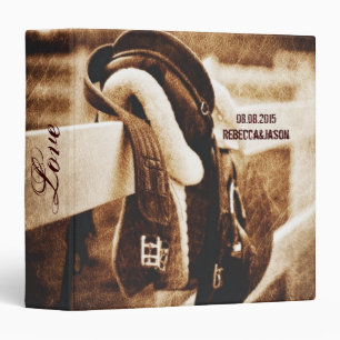 Rustic western cowboy horse saddle wedding binder