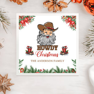 Rustic Western Cowboy Merry Christmas Napkins